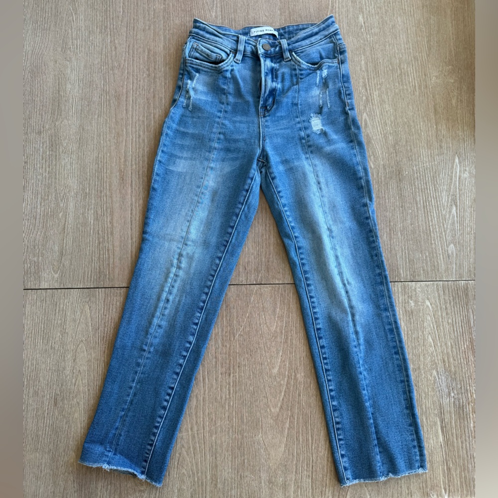 Flying Monkey Women's Light Blue Cropped Jeans